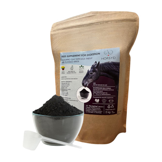 Pašaro papildas žirgams kaolinitinis molis su sėklomis, 2 kg