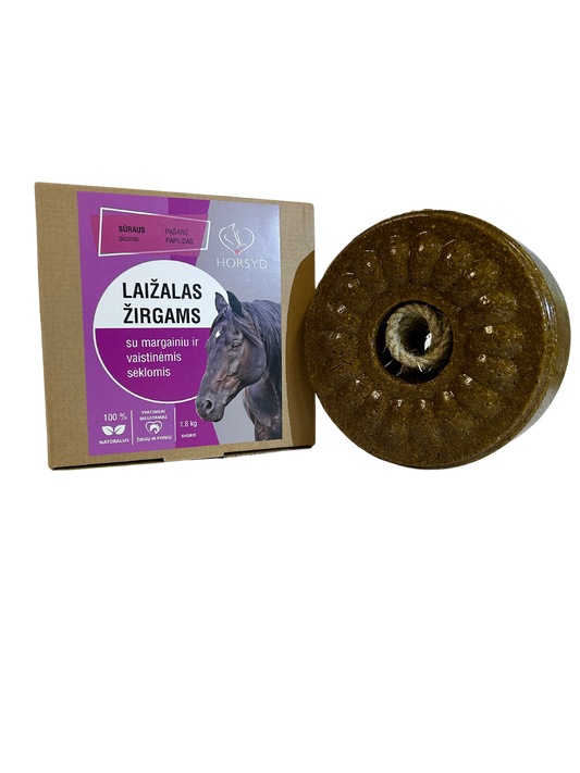 Laižomas papildas žirgams - su margainių sėklomis