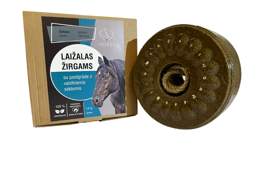 Laižomas papildas žirgams - su juodgrūde