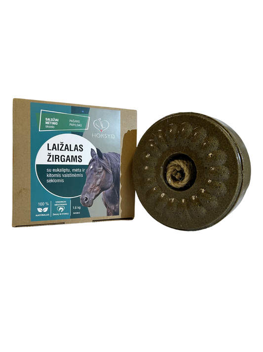 Laižomas papildas žirgams - su eukaliptu ir mėta